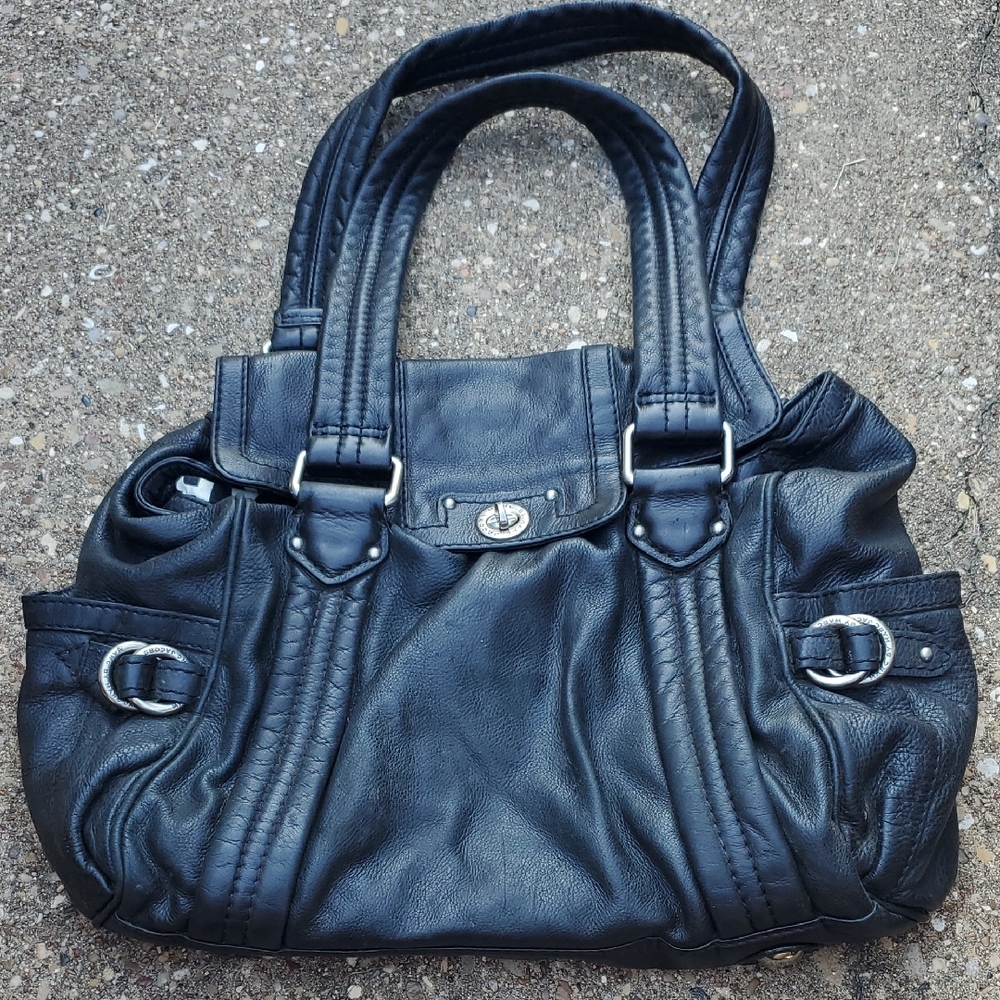 Marc by Marc Jacobs Quinn Black Leather Satchel Handbag Carry Purse
